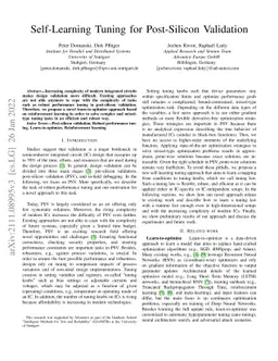 Self-Learning Tuning for Post-Silicon Validation