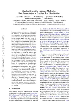 Guiding Generative Language Models for Data Augmentation in Few-Shot
  Text Classification