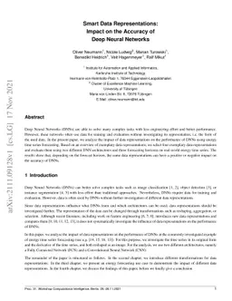 Smart Data Representations: Impact on the Accuracy of Deep Neural
  Networks