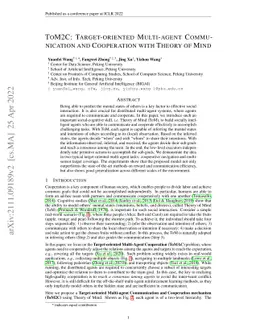 ToM2C: Target-oriented Multi-agent Communication and Cooperation with
  Theory of Mind