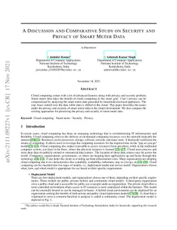A Discussion and Comparative Study on Security and Privacy of Smart
  Meter Data
