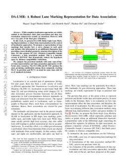 DA-LMR: A Robust Lane Marking Representation for Data Association