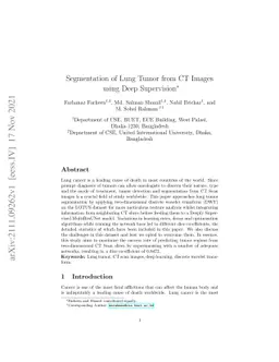 Segmentation of Lung Tumor from CT Images using Deep Supervision