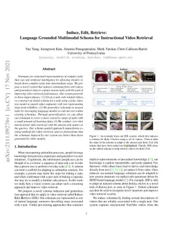 Induce, Edit, Retrieve: Language Grounded Multimodal Schema for
  Instructional Video Retrieval