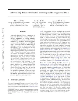 Differentially Private Federated Learning on Heterogeneous Data