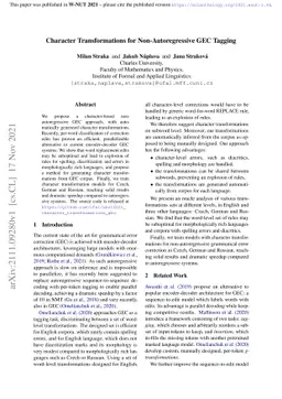 Character Transformations for Non-Autoregressive GEC Tagging