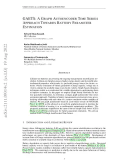 GAETS: A Graph Autoencoder Time Series Approach Towards Battery
  Parameter Estimation