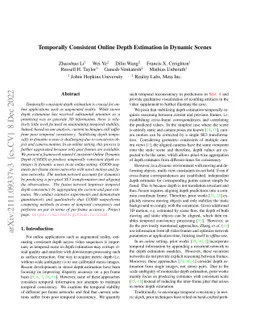 Temporally Consistent Online Depth Estimation in Dynamic Scenes