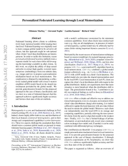 Personalized Federated Learning through Local Memorization