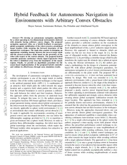 Hybrid Feedback for Autonomous Navigation in Environments with Arbitrary
  Convex Obstacles