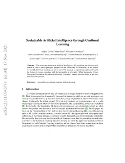 Sustainable Artificial Intelligence through Continual Learning