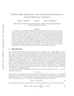 Unbiased Risk Estimation in the Normal Means Problem via Coupled
  Bootstrap Techniques
