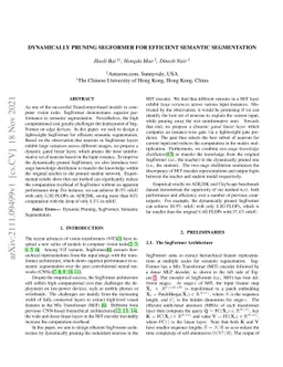 Dynamically pruning segformer for efficient semantic segmentation