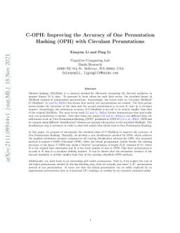 C-OPH: Improving the Accuracy of One Permutation Hashing (OPH) with
  Circulant Permutations