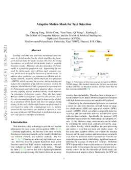 Adaptive Shrink-Mask for Text Detection