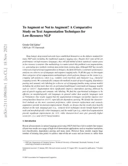 To Augment or Not to Augment? A Comparative Study on Text Augmentation
  Techniques for Low-Resource NLP