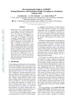 How Emotionally Stable is ALBERT? Testing Robustness with Stochastic
  Weight Averaging on a Sentiment Analysis Task
