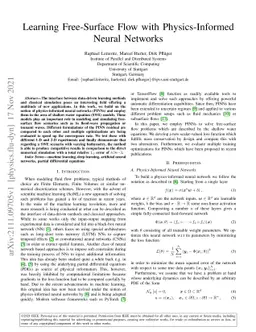 Learning Free-Surface Flow with Physics-Informed Neural Networks