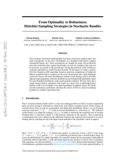 From Optimality to Robustness: Dirichlet Sampling Strategies in
  Stochastic Bandits