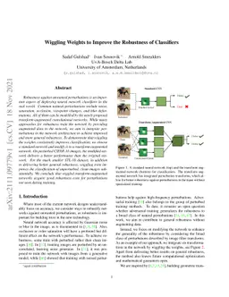 Wiggling Weights to Improve the Robustness of Classifiers