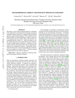 Transformer-S2A: Robust and Efficient Speech-to-Animation