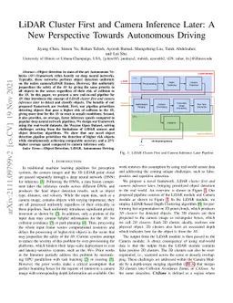 LiDAR Cluster First and Camera Inference Later: A New Perspective
  Towards Autonomous Driving
