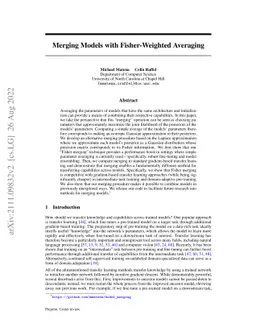 Merging Models with Fisher-Weighted Averaging