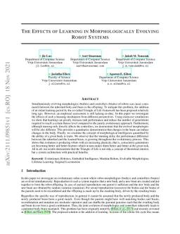 The Effects of Learning in Morphologically Evolving Robot Systems
