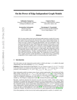 On the Power of Edge Independent Graph Models
