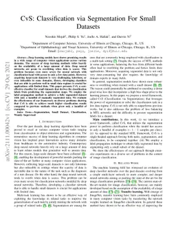 CvS: Classification via Segmentation For Small Datasets
