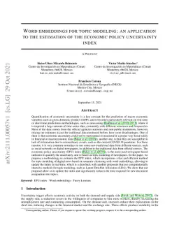 Word embeddings for topic modeling: an application to the estimation of
  the economic policy uncertainty index