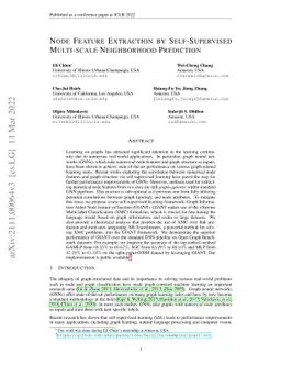 Node Feature Extraction by Self-Supervised Multi-scale Neighborhood
  Prediction