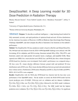 DeepDoseNet: A Deep Learning model for 3D Dose Prediction in Radiation
  Therapy