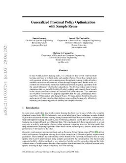 Generalized Proximal Policy Optimization with Sample Reuse