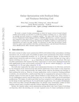 Online Optimization with Feedback Delay and Nonlinear Switching Cost