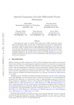 Optimal Compression of Locally Differentially Private Mechanisms