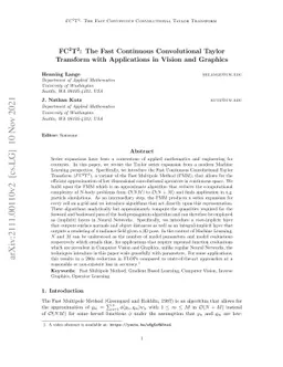 FC2T2: The Fast Continuous Convolutional Taylor Transform with
  Applications in Vision and Graphics