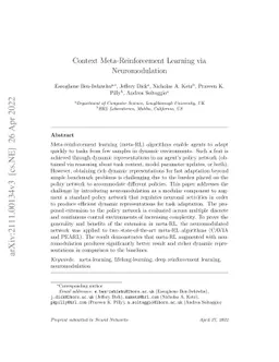 Context Meta-Reinforcement Learning via Neuromodulation