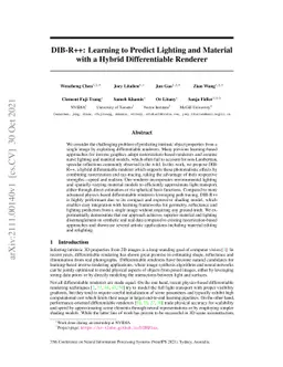 DIB-R++: Learning to Predict Lighting and Material with a Hybrid
  Differentiable Renderer