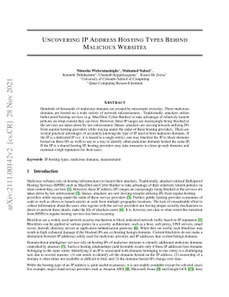 Uncovering IP Address Hosting Types Behind Malicious Websites