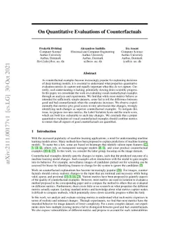 On Quantitative Evaluations of Counterfactuals