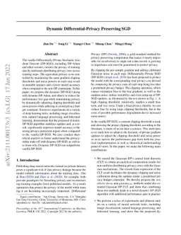 Dynamic Differential-Privacy Preserving SGD