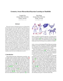 Geometry-Aware Hierarchical Bayesian Learning on Manifolds