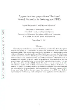 Approximation properties of Residual Neural Networks for Kolmogorov PDEs
