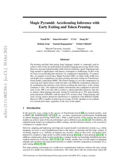 Magic Pyramid: Accelerating Inference with Early Exiting and Token
  Pruning