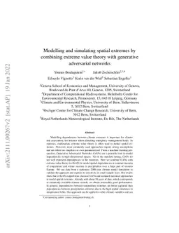 Modelling and simulating spatial extremes by combining extreme value
  theory with generative adversarial networks