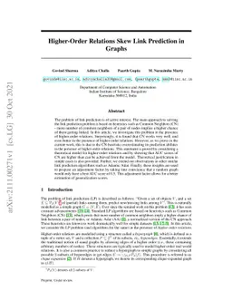 Higher-Order Relations Skew Link Prediction in Graphs