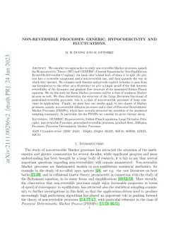 Non-reversible processes: GENERIC, Hypocoercivity and fluctuations