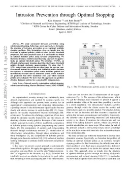 Intrusion Prevention through Optimal Stopping