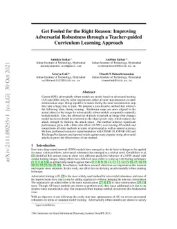 Get Fooled for the Right Reason: Improving Adversarial Robustness
  through a Teacher-guided Curriculum Learning Approach